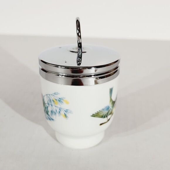Royal Worcester Egg Coddler Porcelain Wren and Finch Bird Nature England *Rust - Picture 9 of 12